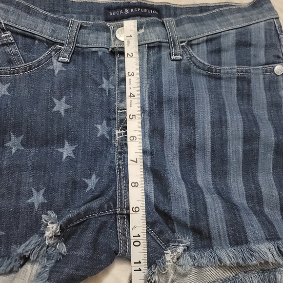 Rock & Republic Lolita Freedom Rock Stars Stripes Denim Jean Shorts Size 6 - Picture 10 of 14